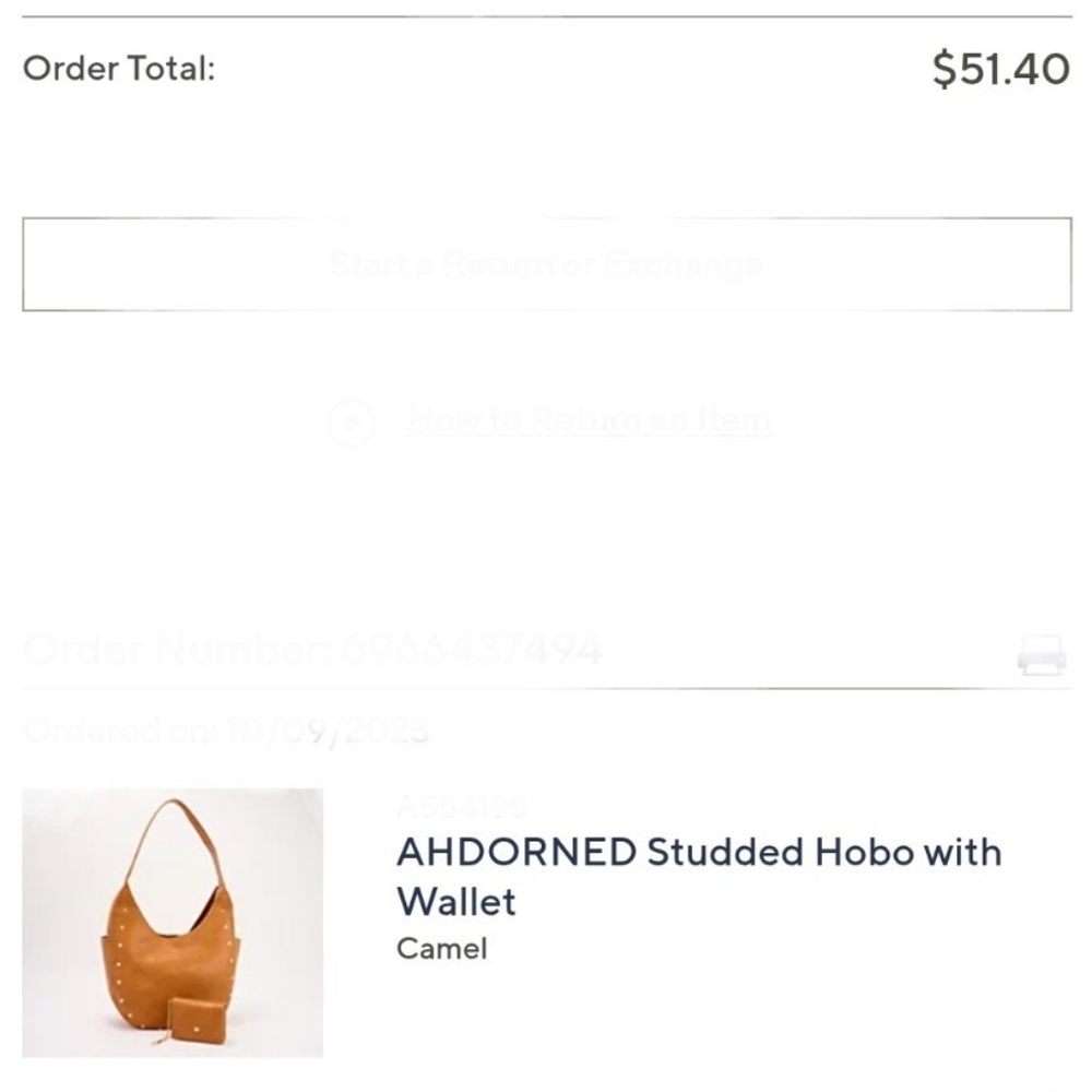 AHDORNED Camel Studded Hobo with Wallet - Picture 1 of 7